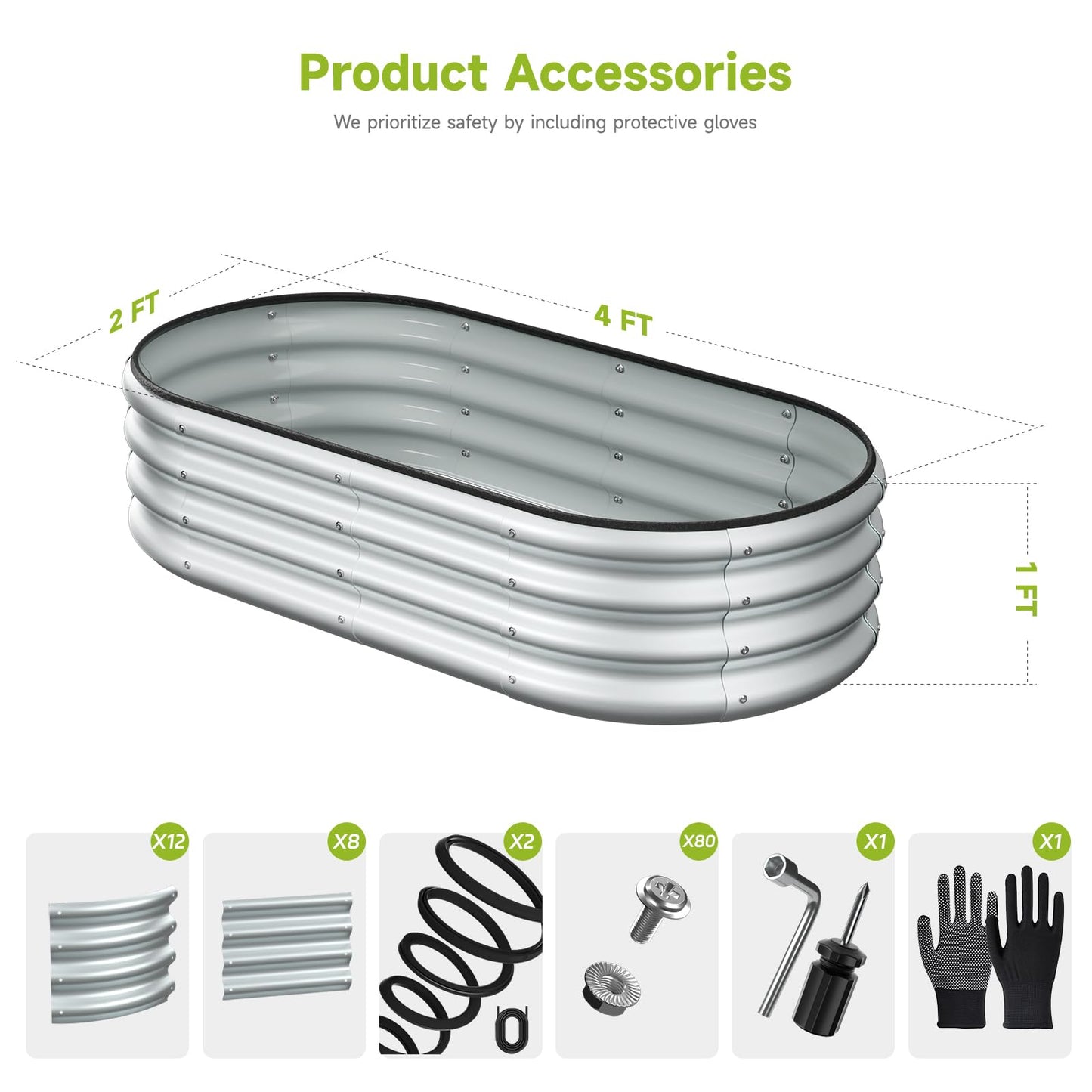 4x2x1 FT Raised Garden Bed Kit