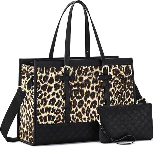 Laptop Bag- tote bag- leopard