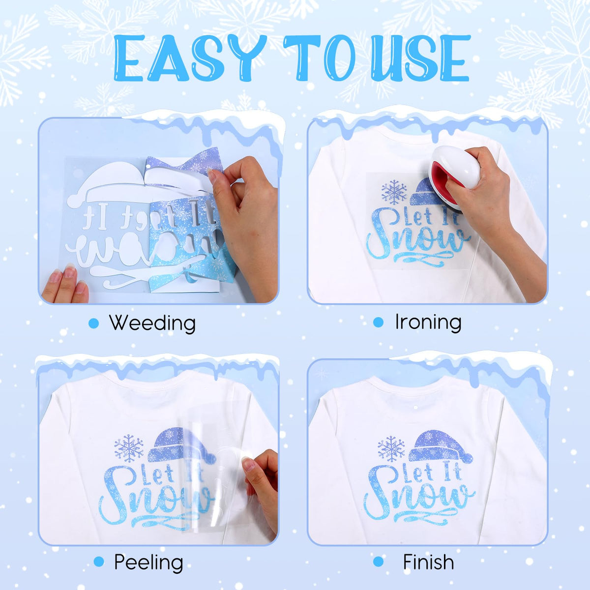 Tintnut Winter Snowscape Heat Transfer Vinyl,10 Pcs 12×10in Iron on Vinyl