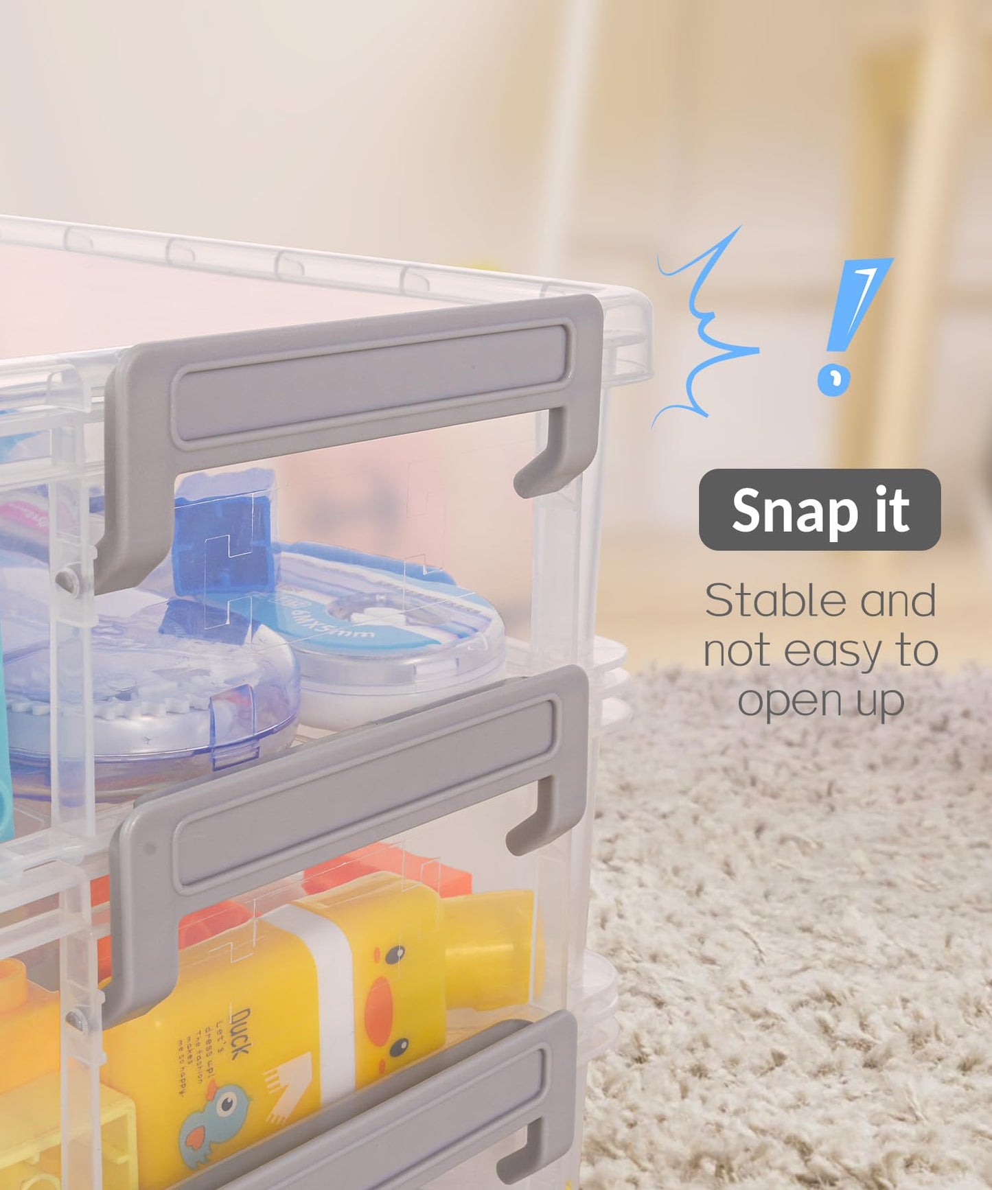 Clear Organizer Plastic Containers with Lid- 6 pack