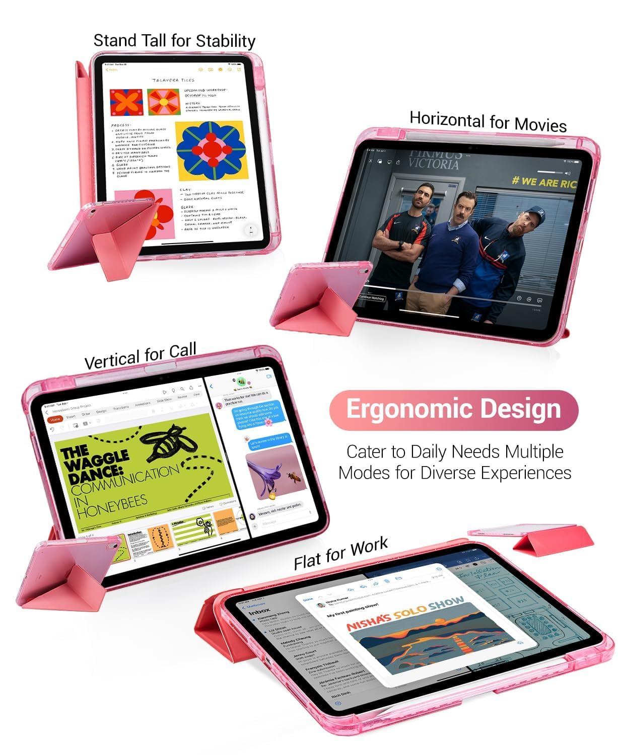 CoBak Case for iPad (A16) 11th Generation, iPad 10th Gen, Pink Glitter