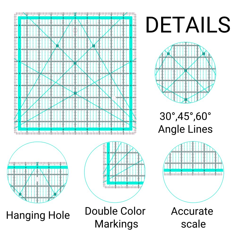Quilting Rulers, 5 Square Quilting Ruler