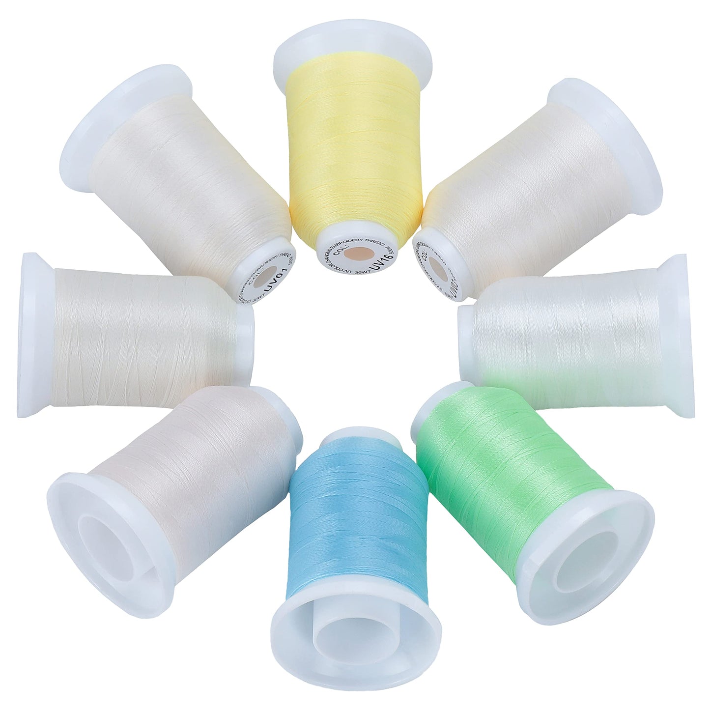 8 Spools UV Color Changing Embroidery Machine Thread