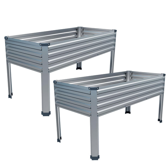 Galvanized Raised Garden Bed with Legs, 2PCS 48×24×30in Elevated Planter Box