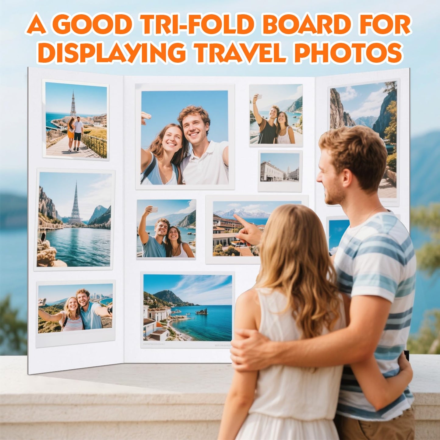 TUXITA Trifold Poster Board, 36"x48 Large White Corrugated Poster Boards