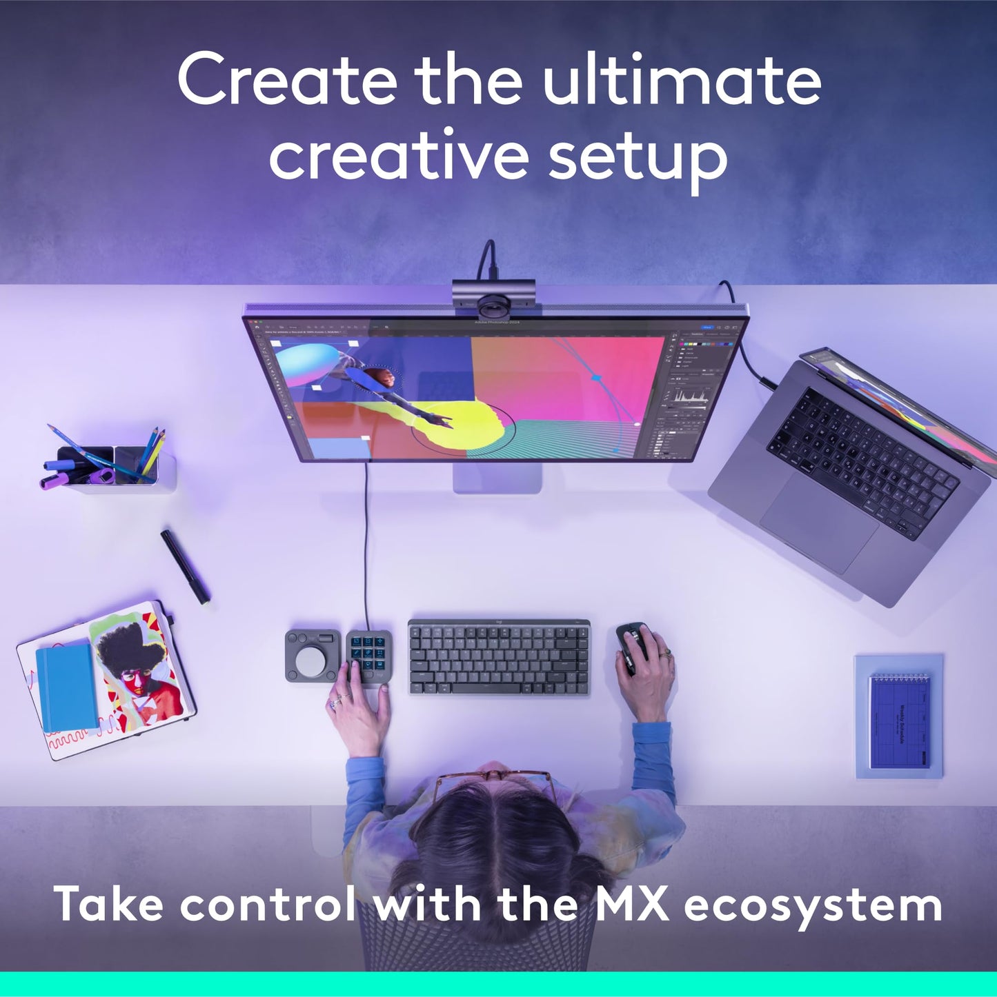 Logitech MX Creative Console, 9 Customizable LCD Keys,