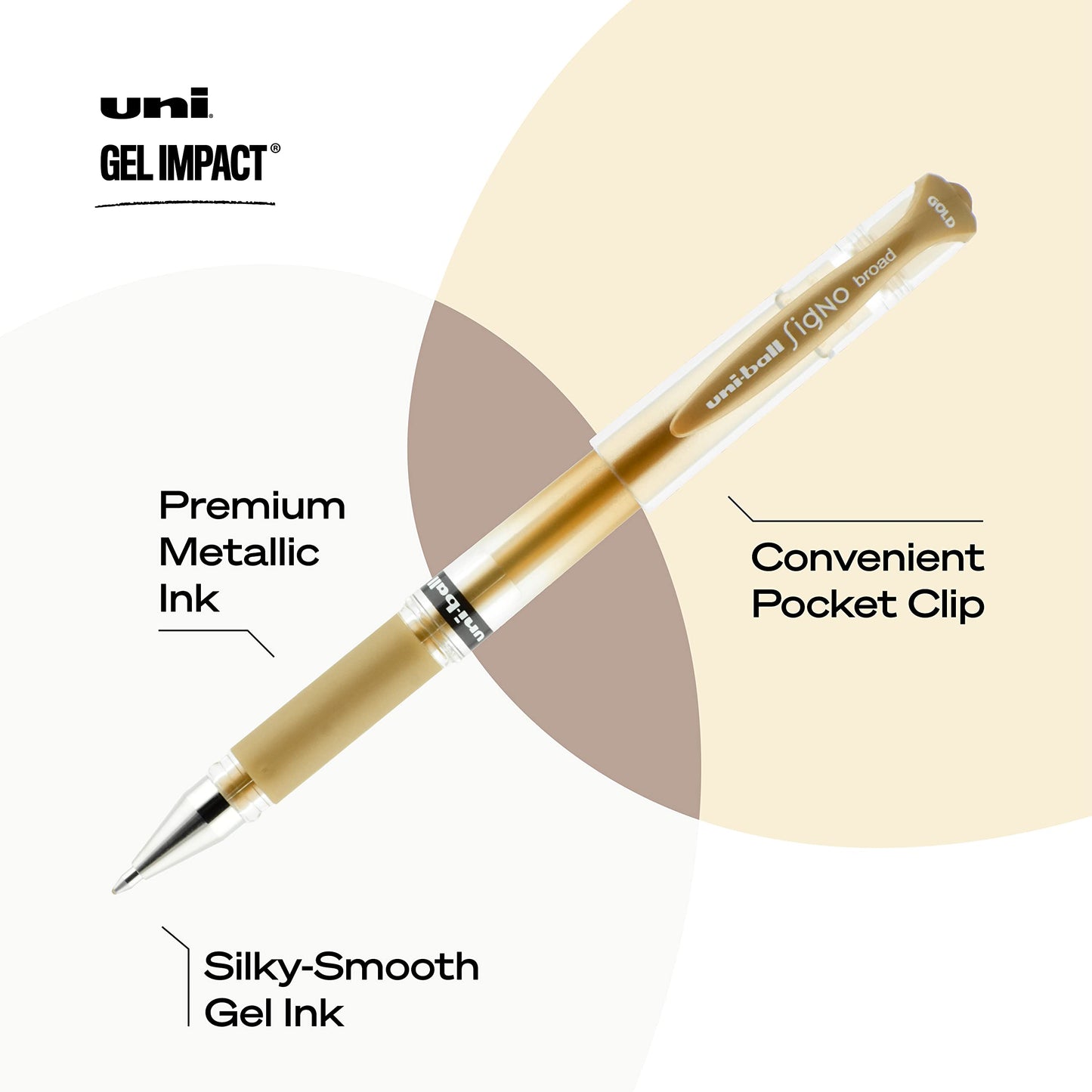 Uniball Signo 207 Gel Impact Stick Pens - 10 Assorted 1.0mm