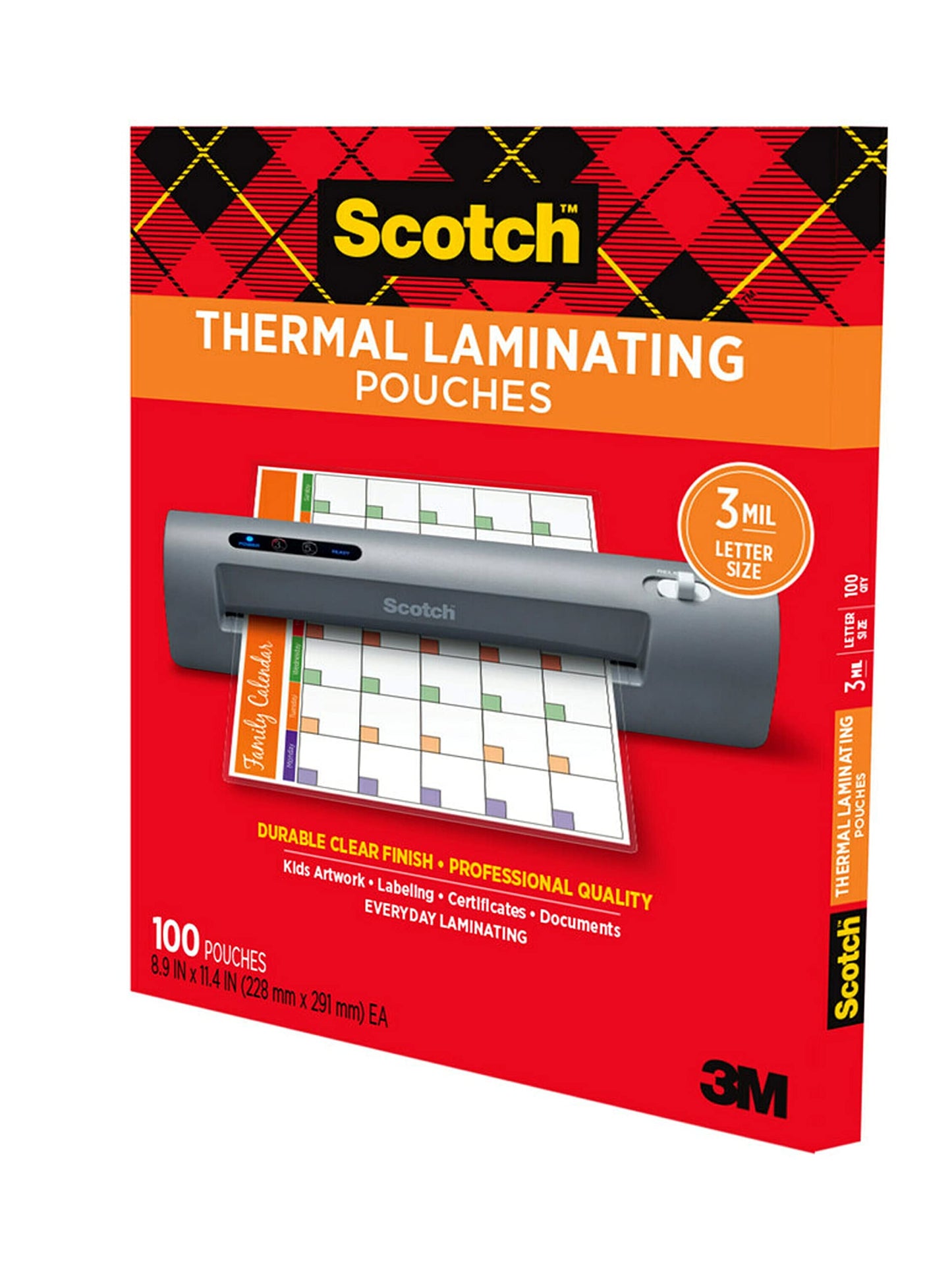 Scotch Thermal Laminating Pouches, 8.9 x 11.4 Inches, Letter Size Sheets