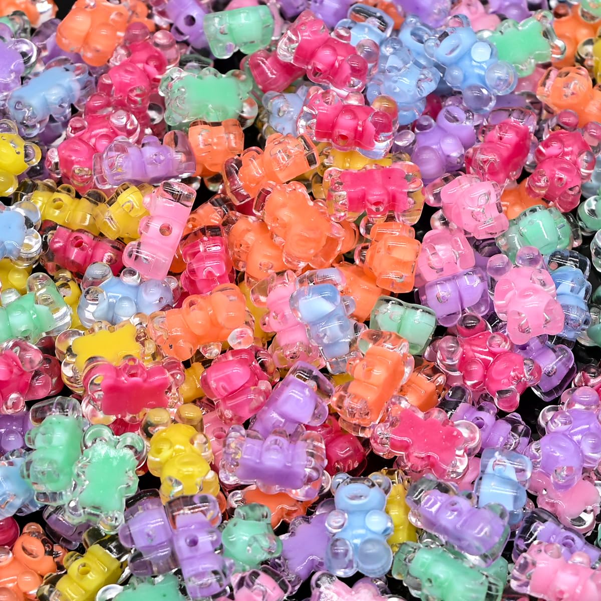200Pcs Candy Cute Kandi Beads for Jewelry Making Bracelet Key Chains (Bear)