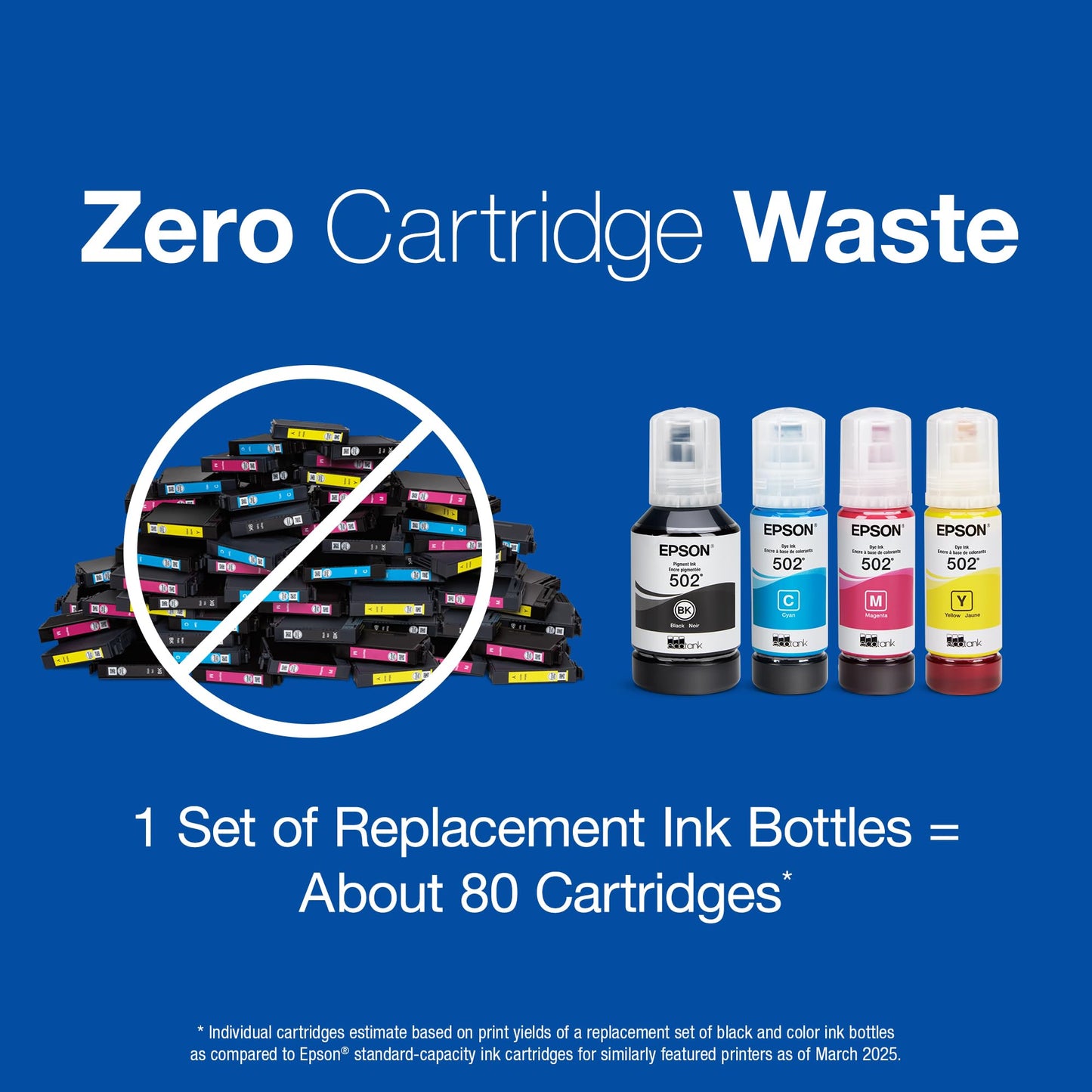 EPSON 502 EcoTank Ink Ultra-high Capacity Bottle Color Combo Pack Works with ET-2850, ET-2980, ET-2988, ET-3850, ET-3930, ET-3950, ET-4850, ET-4950 and other select EcoTank models