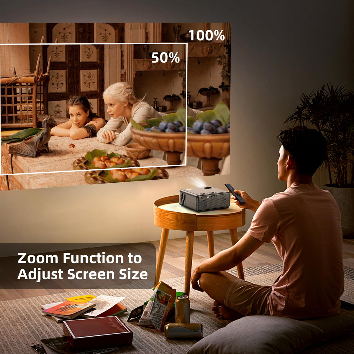 FUDONI WiFi Bluetooth Projector