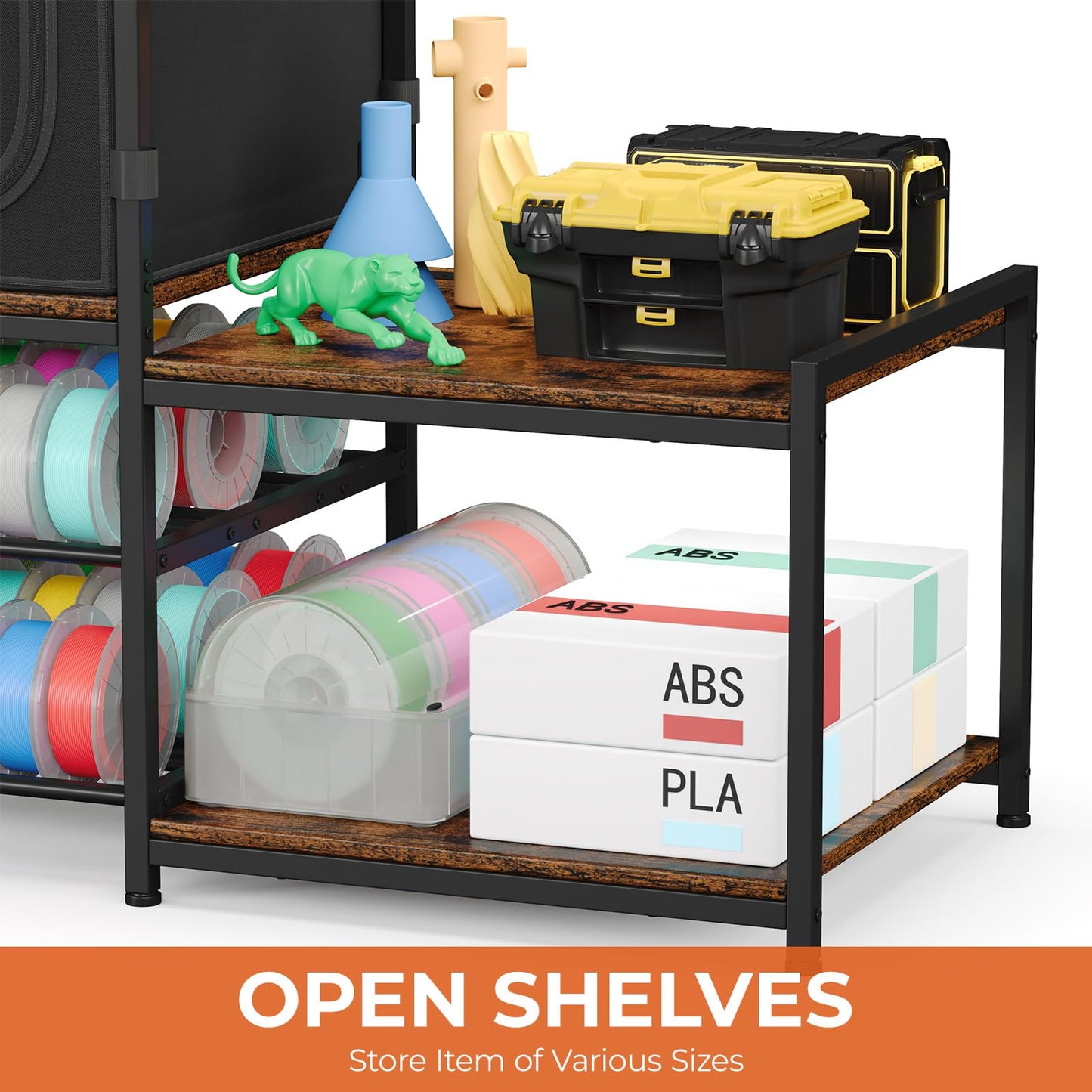 3D Printer Table with Filament Storage Rack