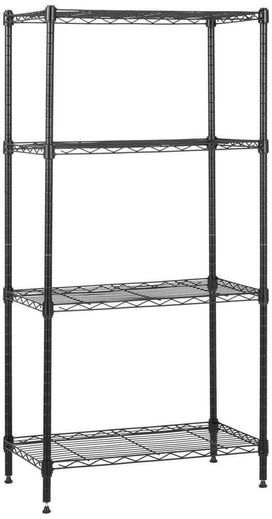 Amazon Basics 4-Shelf Steel Wire Storage Shelves for Garage, Adjustable Metal Shelving Unit, 200 lbs Per Shelf, 23.2" W x 48" H x 13.4" D, Black