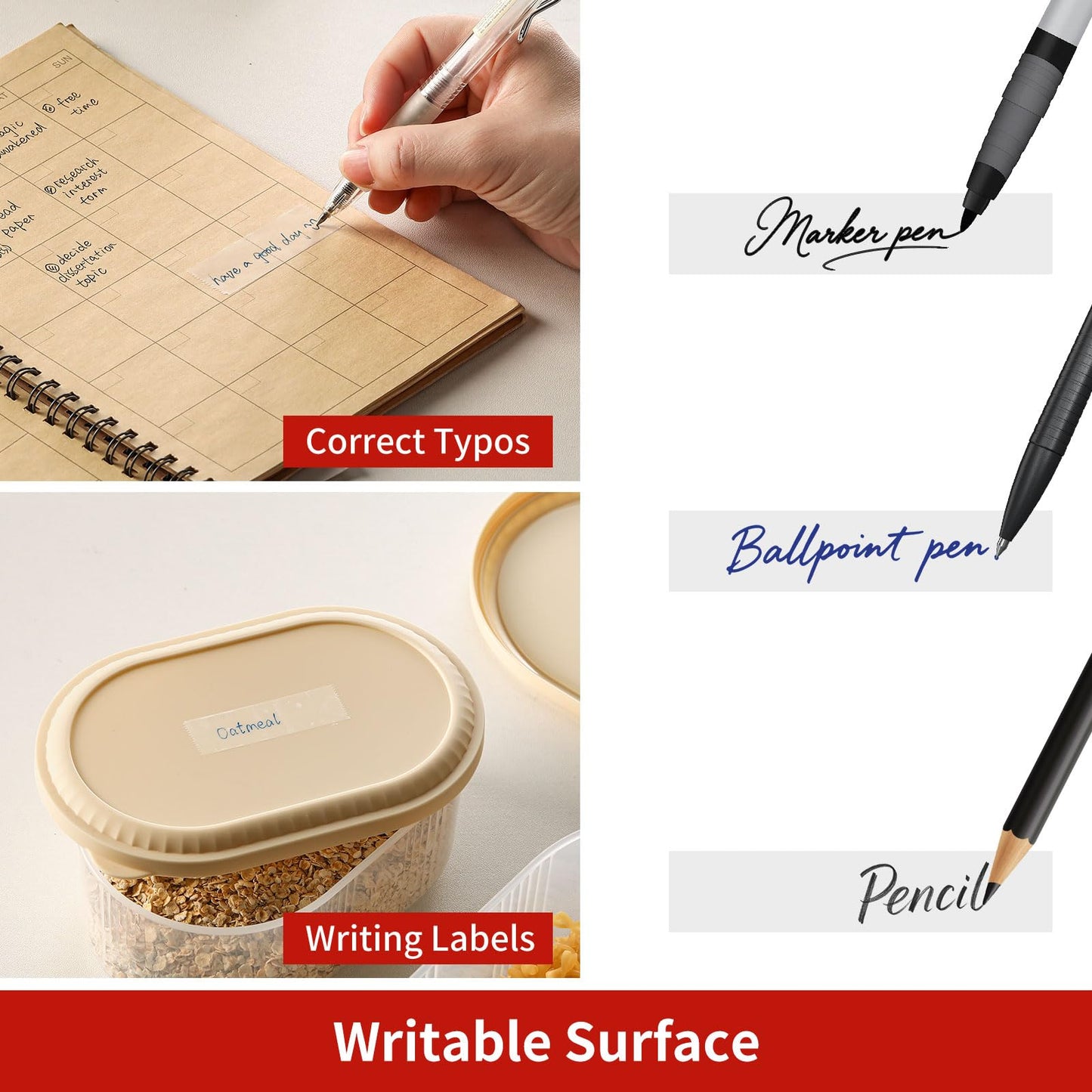 Turxayox 24 Rolls Invisible Tape Refills for Dispenser, 3/4 x 800 Inches