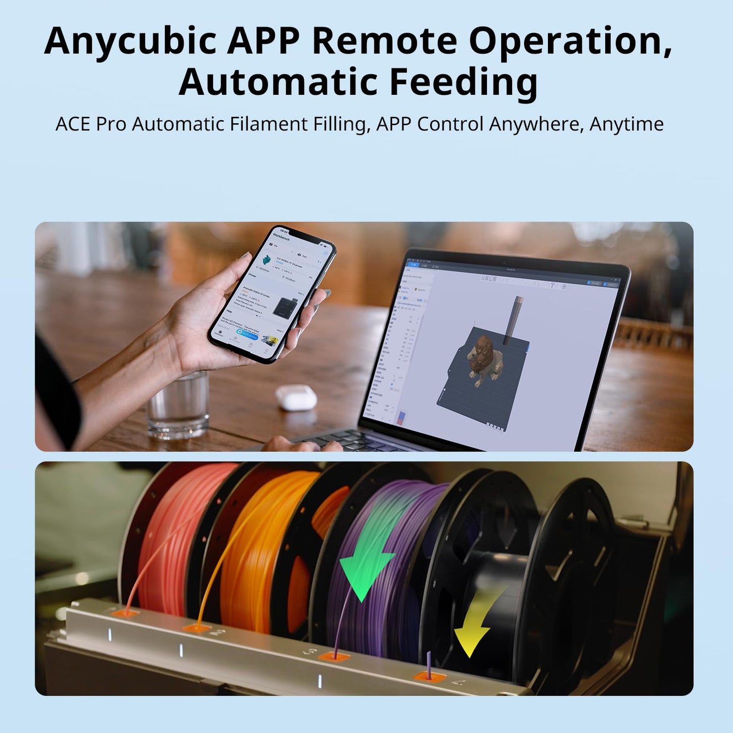 Anycubic Kobra S1 Combo 3D Printer, 4 Stunning Multicolor with Anycubic ACE PRO