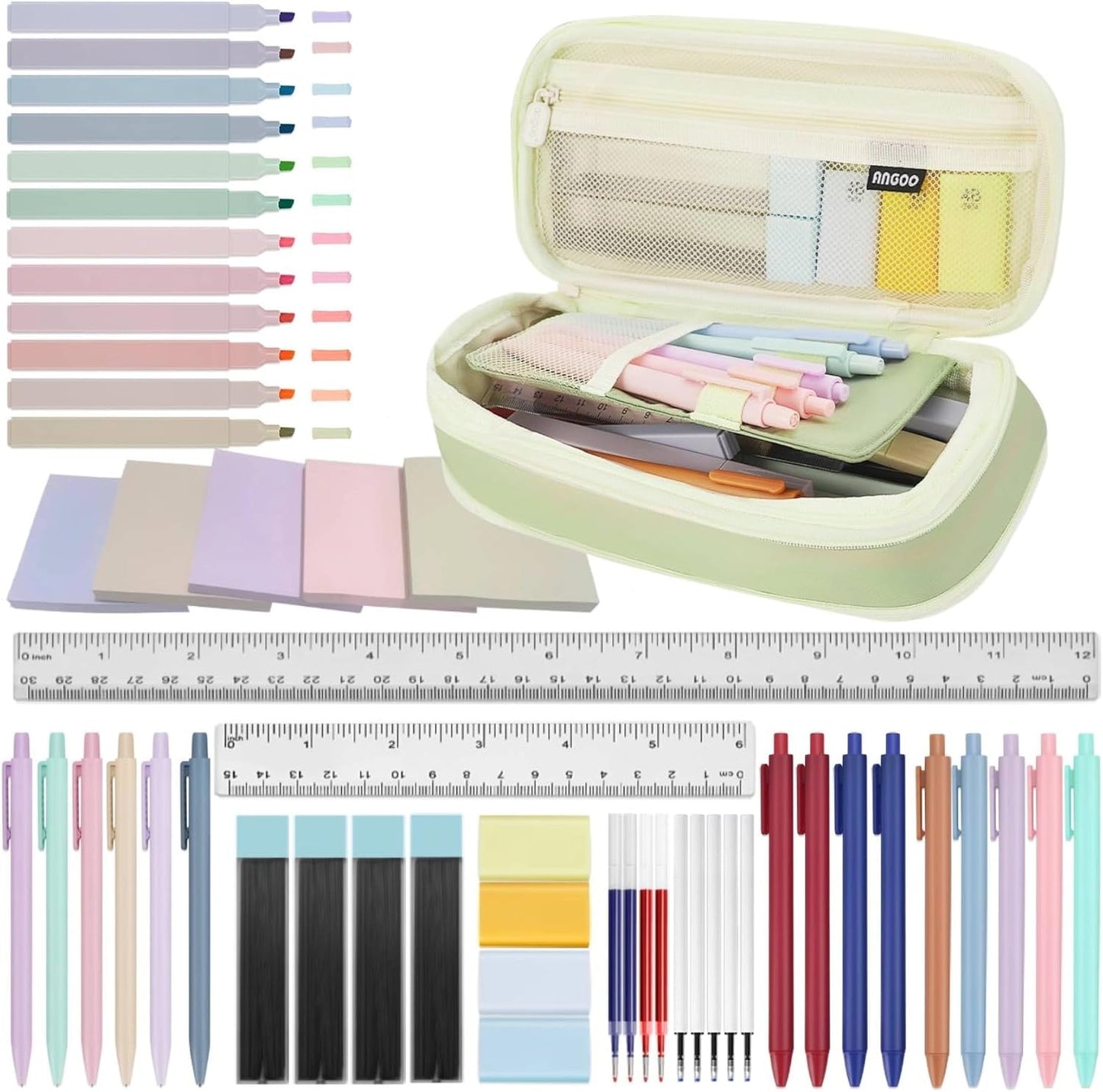 52 Aesthetic School Supplies with Cute Pen Case