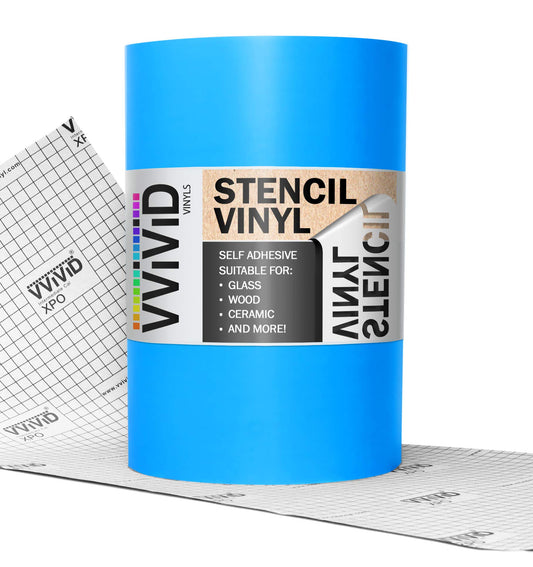 Blue Stencil Vinyl Masking Film with Anti-Bleed Technology (12" x 10ft)