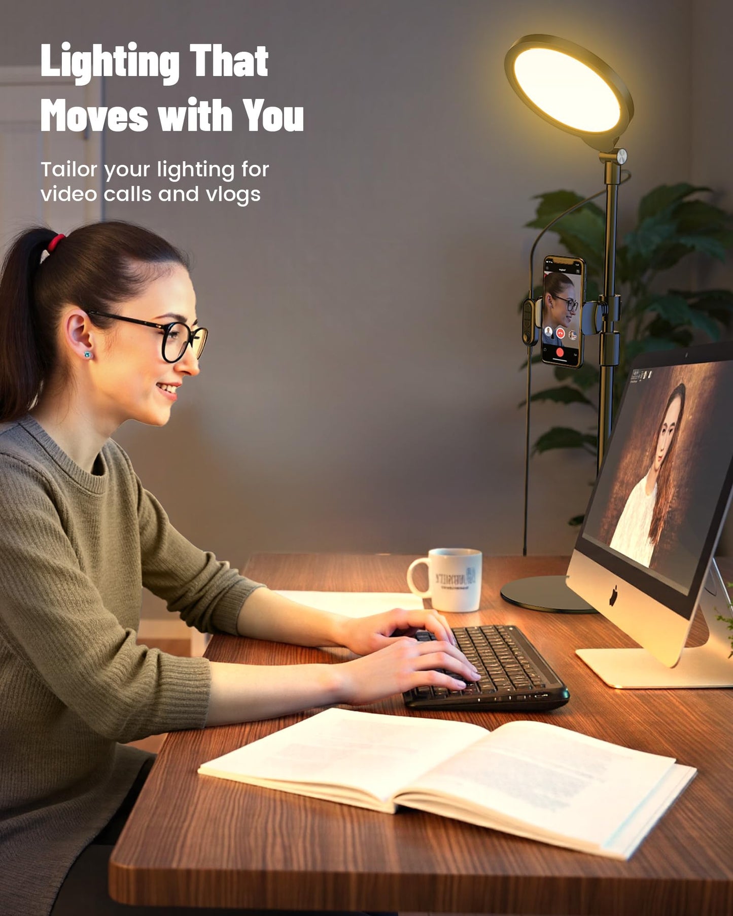 Desk Ring Light with Stand