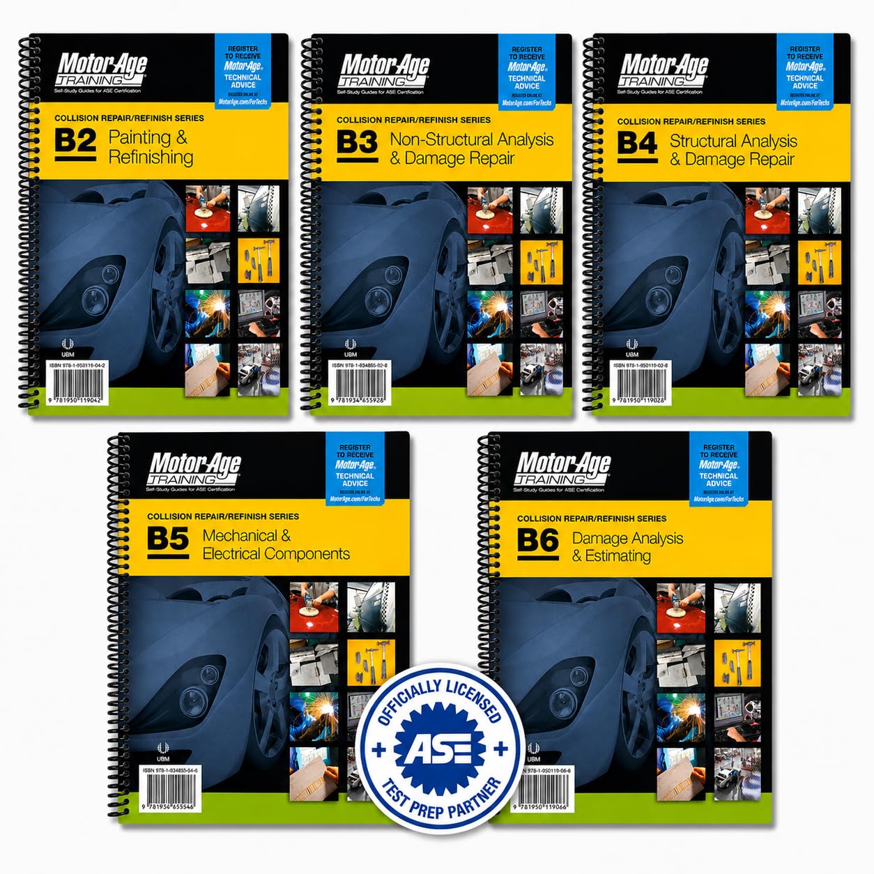 ASE Certification Test Prep Collision Repair (B2 - B6) Study Guide Package