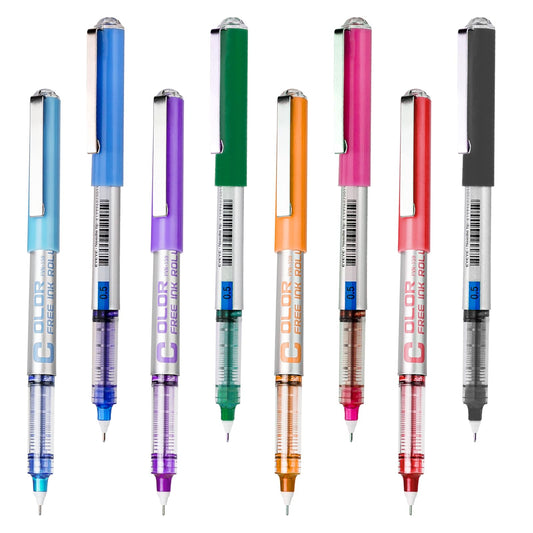 EYEYE 0.5mm Liquid Ink Rollerball Pens 8 Assorted Colors
