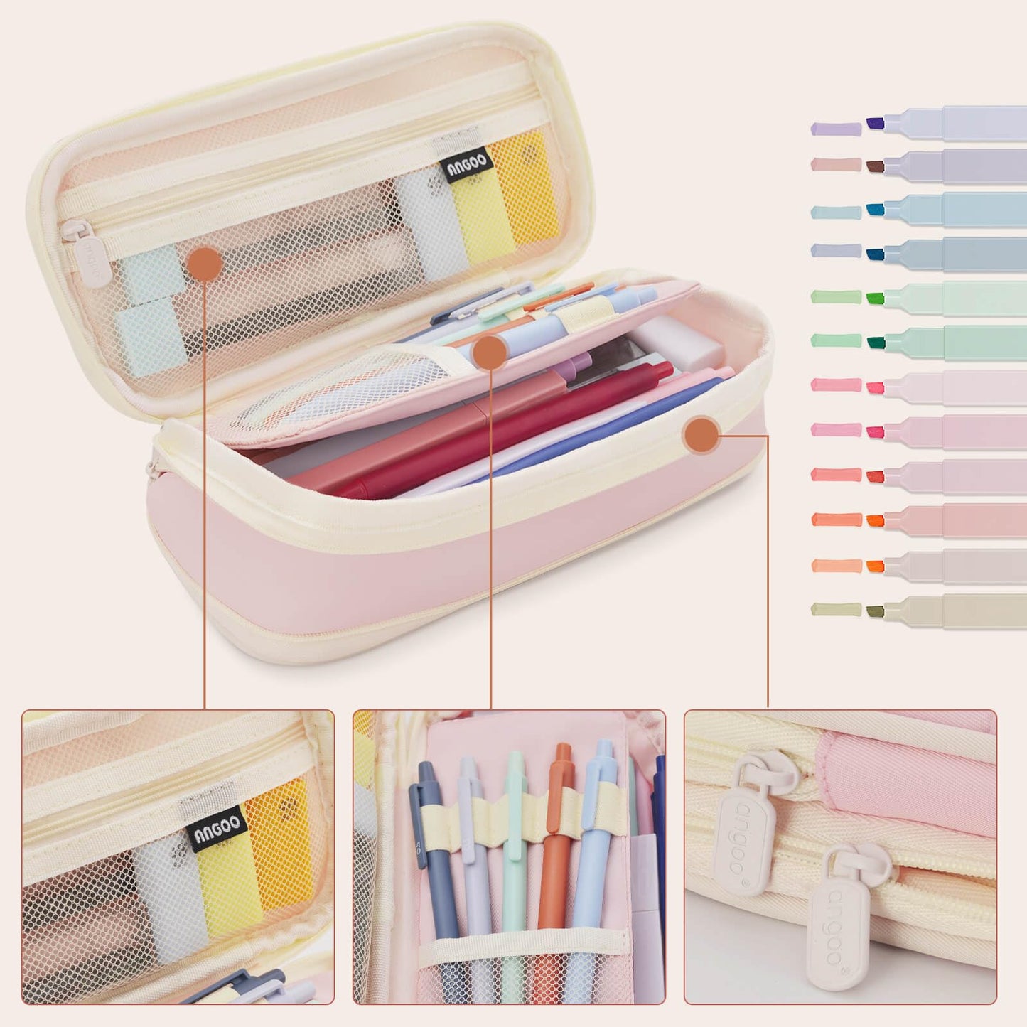52 Aesthetic School Supplies with Cute Pen Case