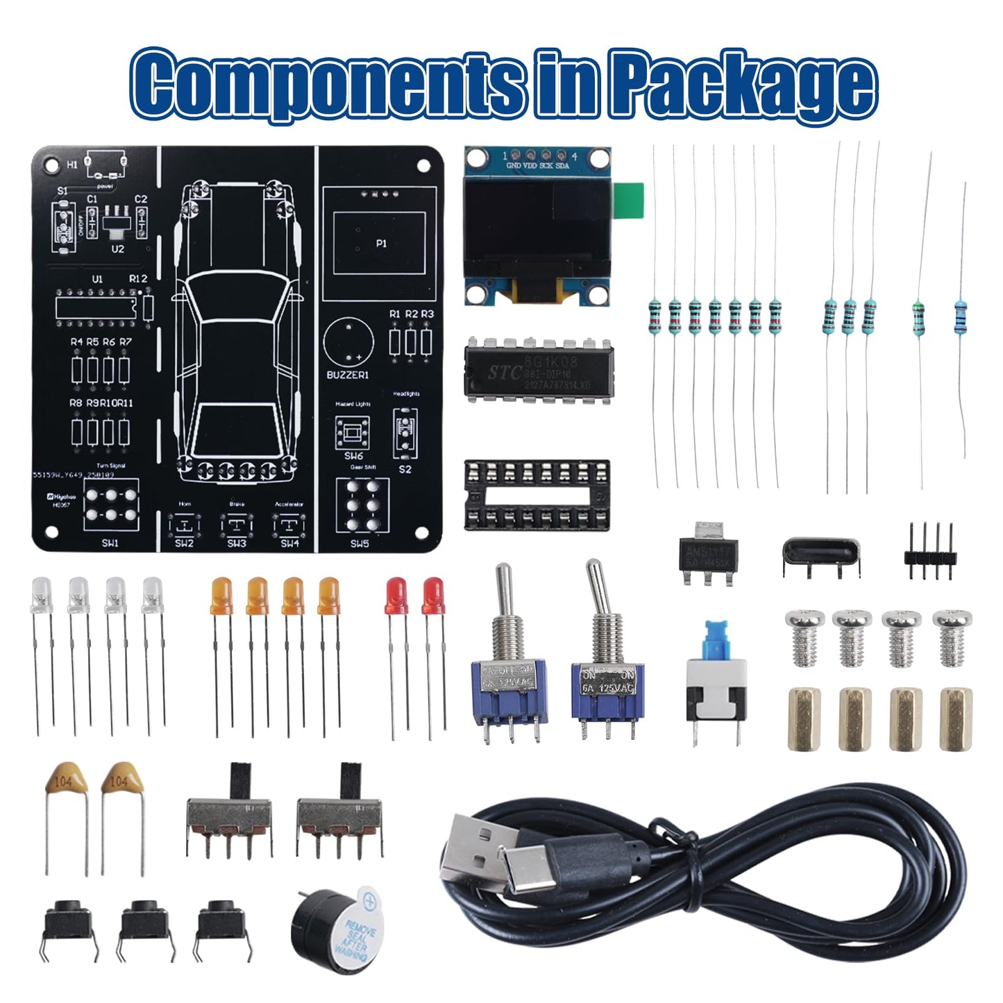 DIY Car Driving Simulation Soldering Practice Kit, Electronics Project Car Driver Simulator Solder Project Kit