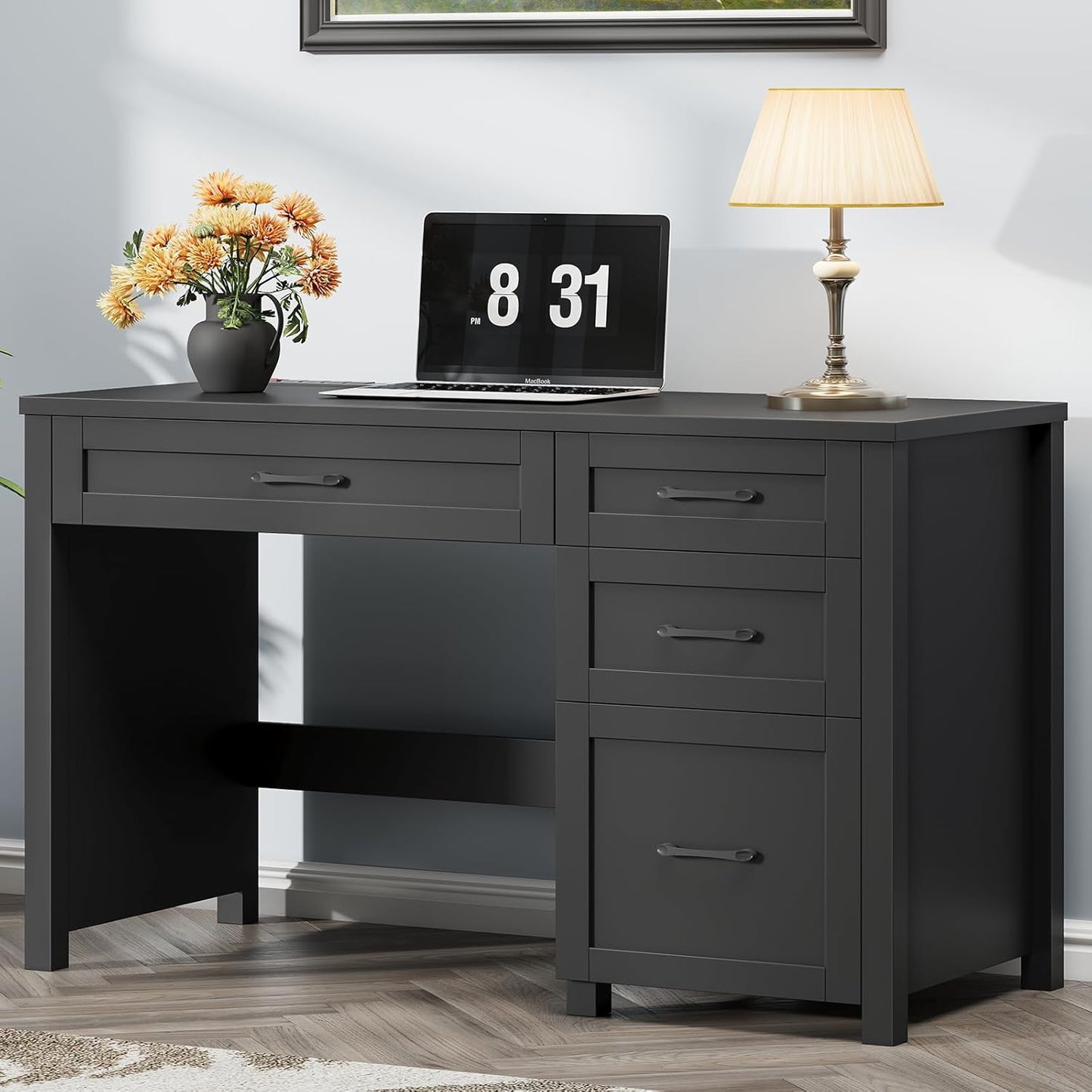 47" Desk with 4 Drawers