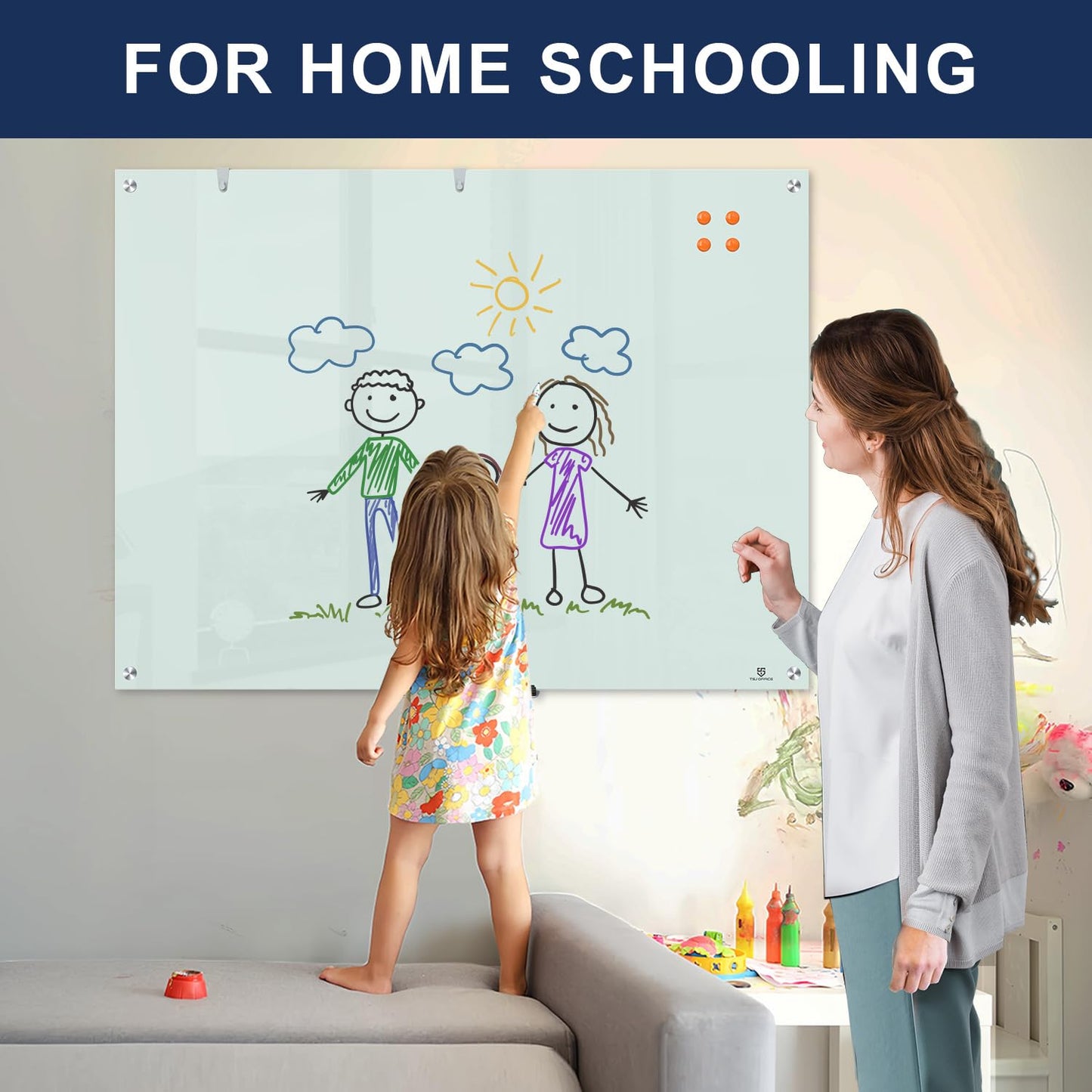 TSJ OFFICE White Board for Wall - 48" x 36"