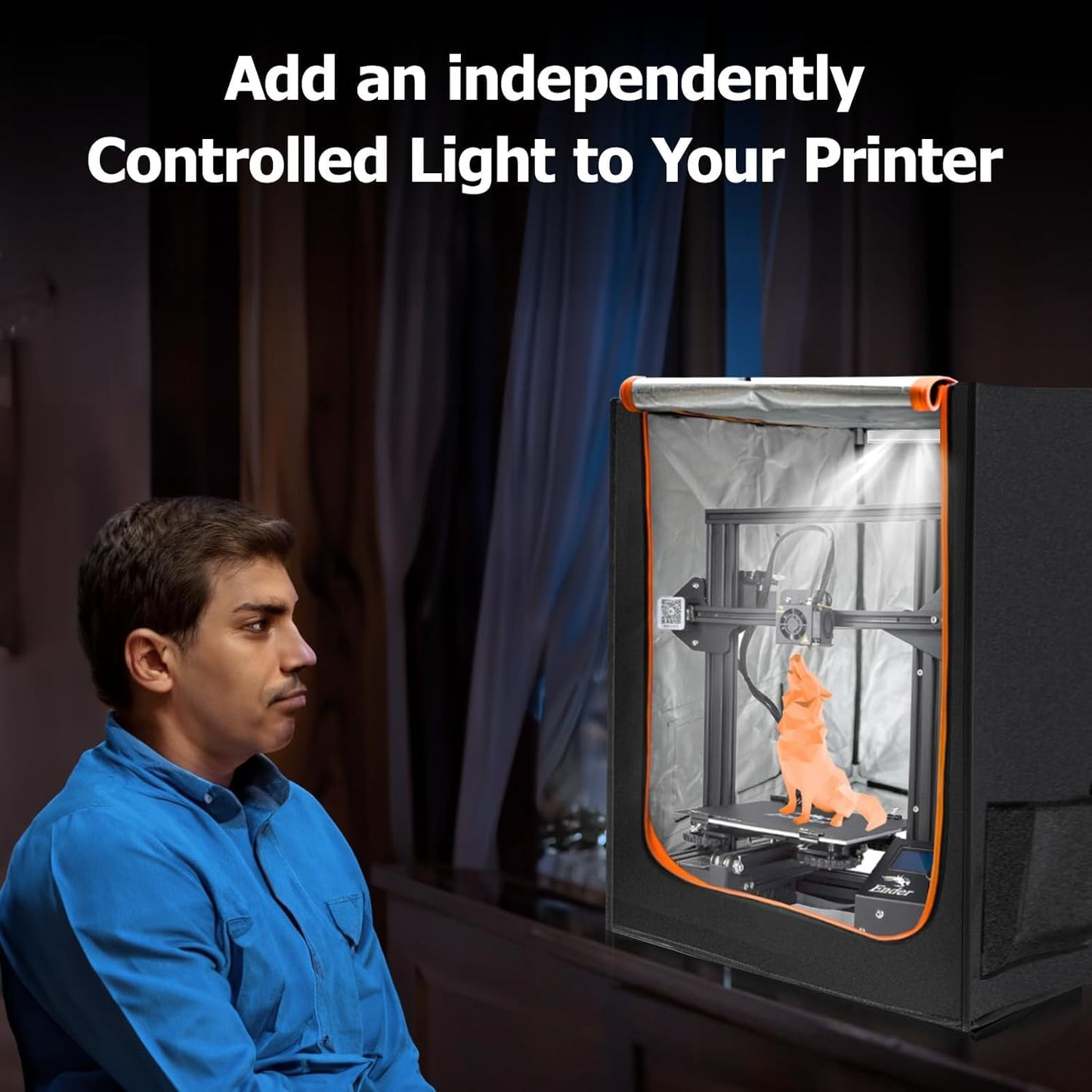 3D Printer Enclosure with LED Light, Constant Temperature 3D Printing Dustproof Cover