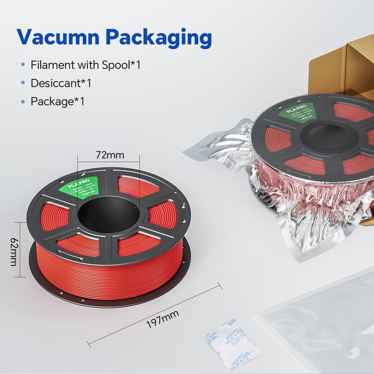 PLA PRO Filament 1.75mm-1KG Black