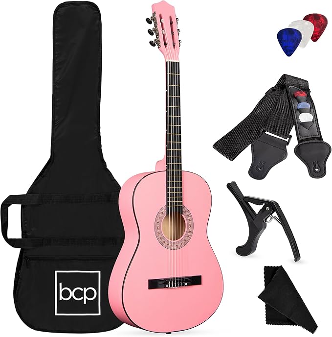 Beginner All Wood Acoustic Guitar Starter Kit- 38 inch