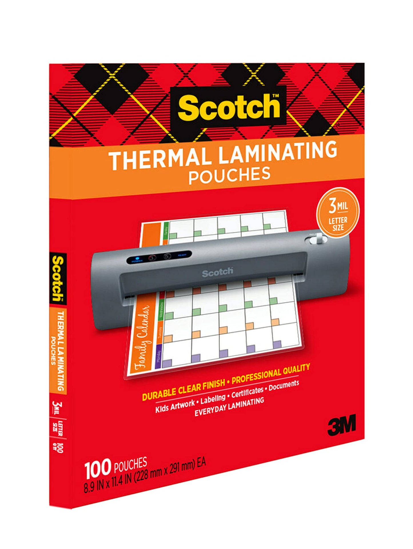 Scotch Thermal Laminating Pouches, 8.9 x 11.4 Inches, Letter Size Sheets