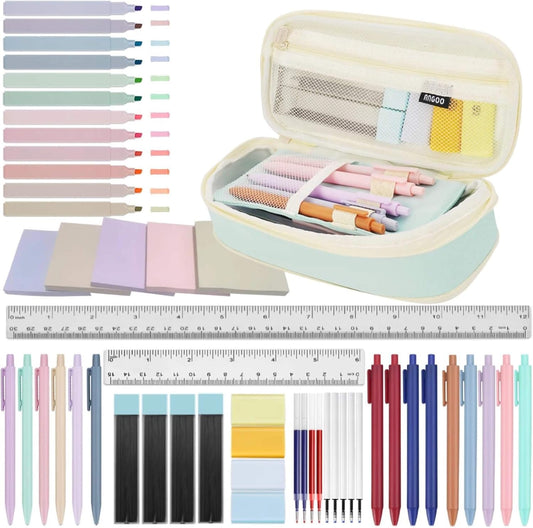 52 Aesthetic School Supplies with Cute Pen Case