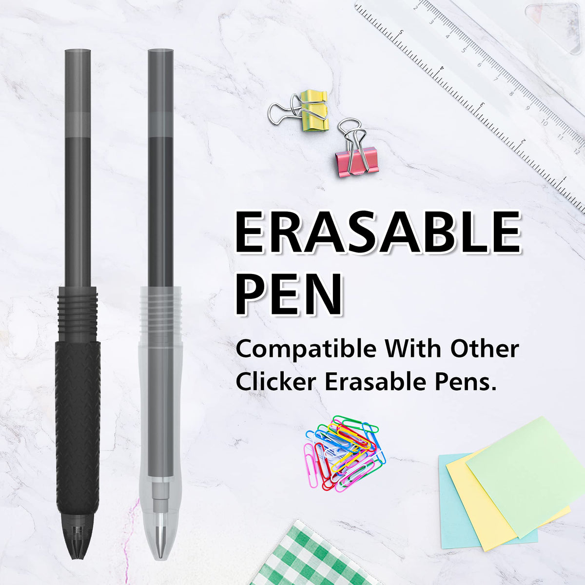 Vanstek 12 Black Erasable Gel Pen Refills