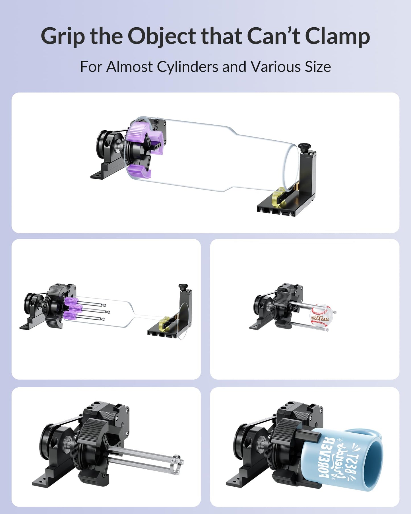 WECREAT Vision Rotary Pro, for Vision Series & Vision Pro Laser Engraver and Cutter Machine