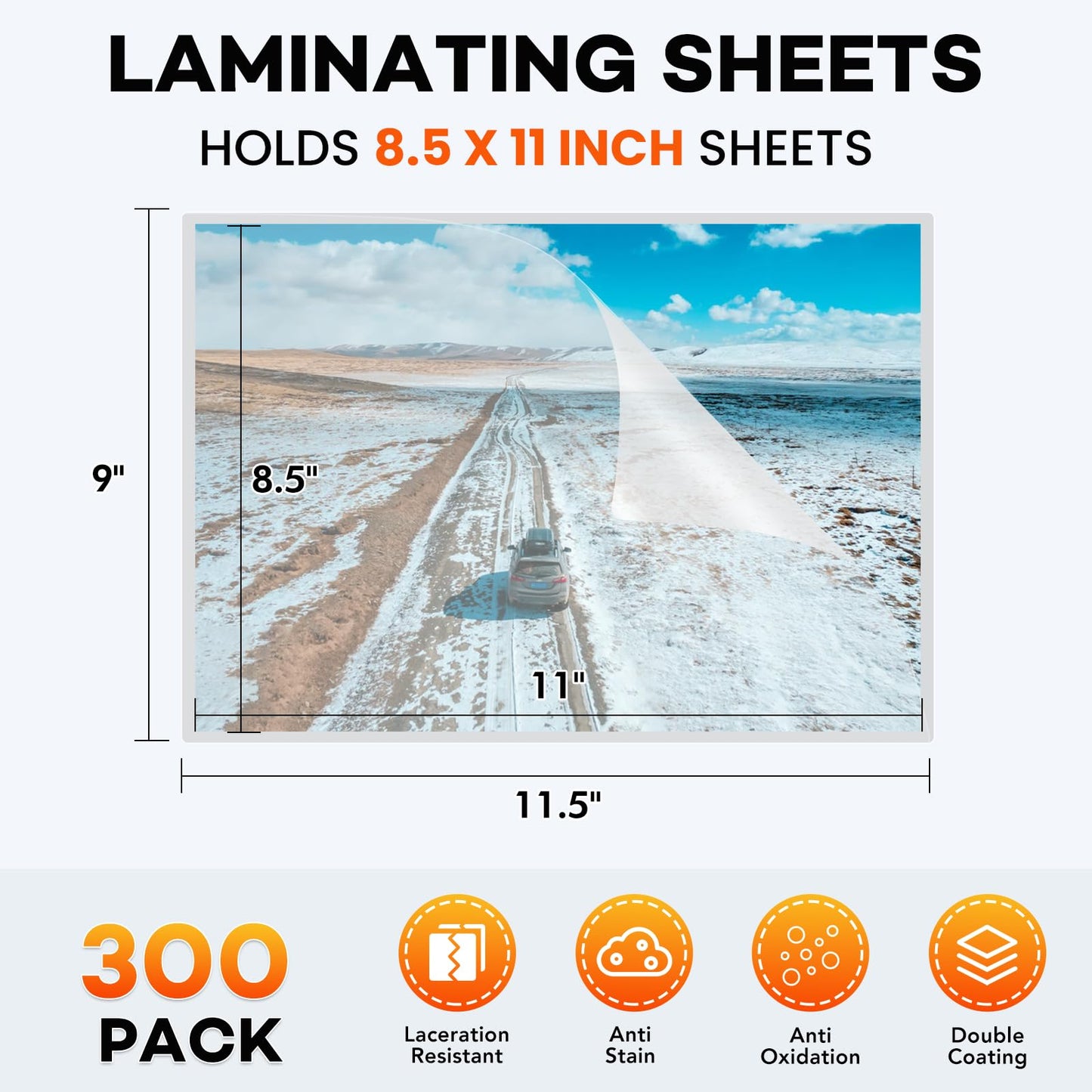 FURWEY Laminating Sheets, 300 Pack, 3 mil
