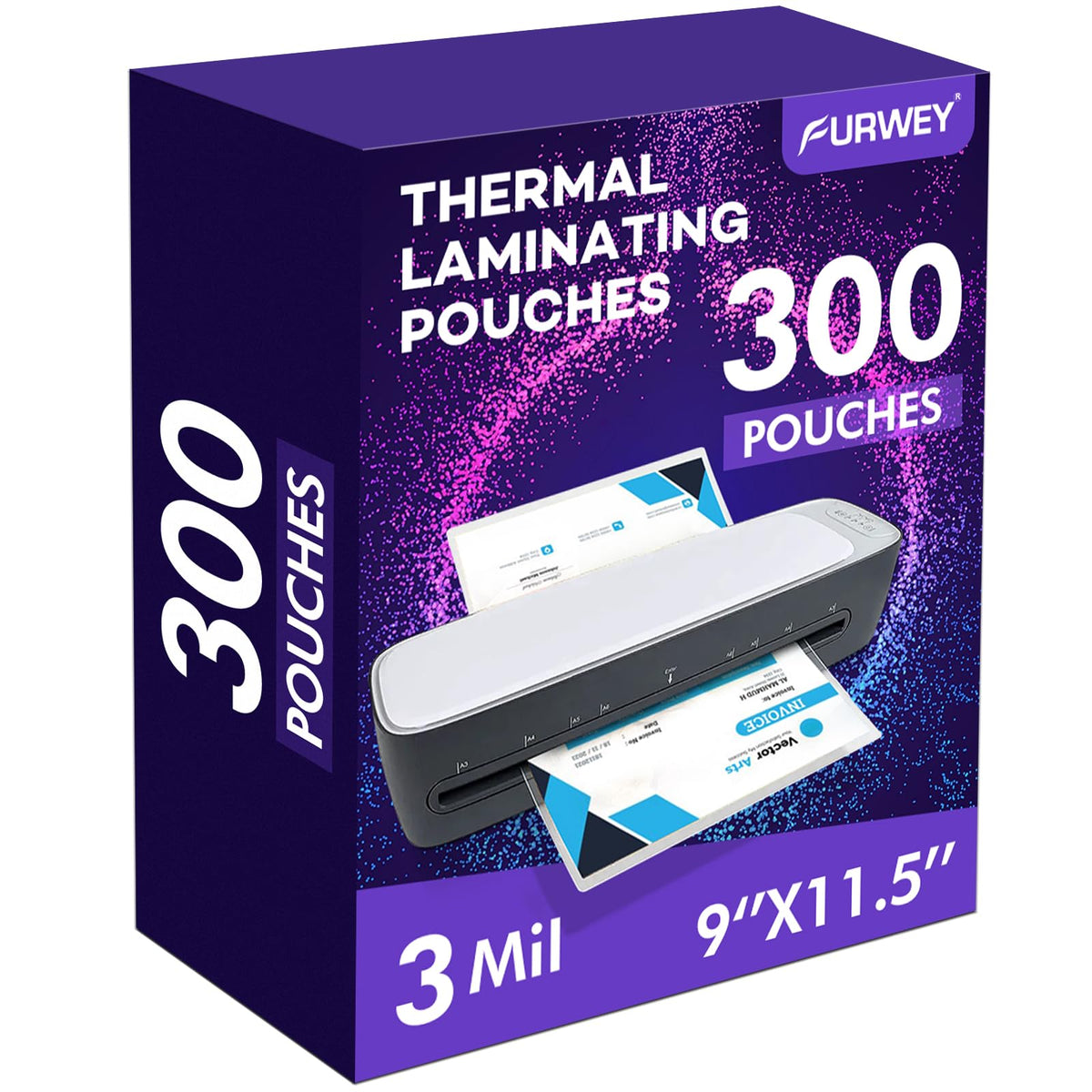 FURWEY Laminating Sheets, 300 Pack, 3 mil