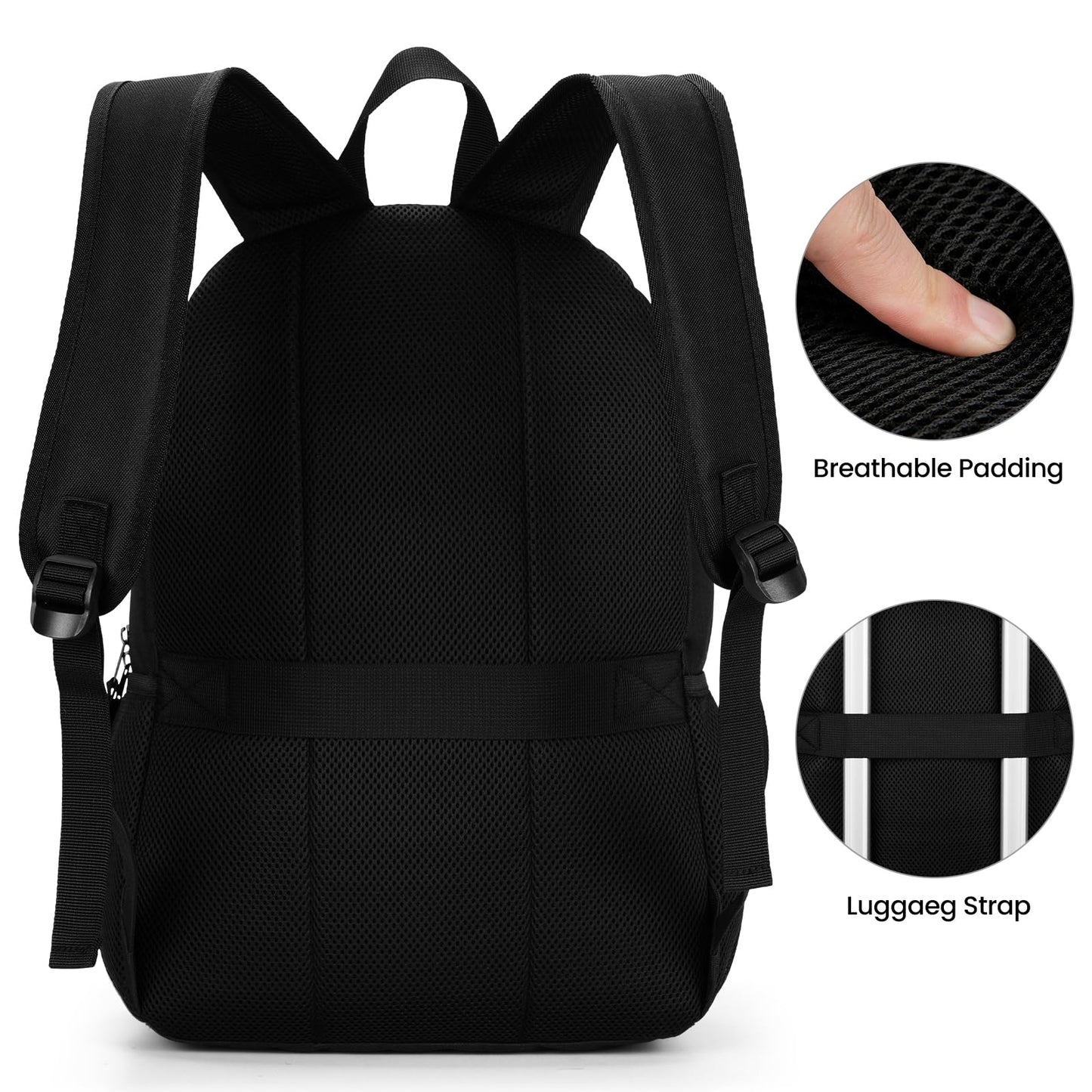BIKROD Black Backpack Fits 15.6 Inch Notebook