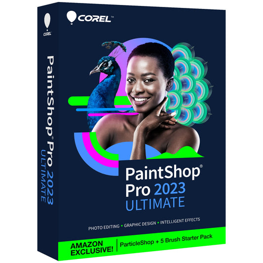 Corel PaintShop Pro 2023 Ultimate | Powerful Photo Editing & Graphic Design Software + Creative Suite | Amazon Exclusive ParticleShop + 5 Brush Starter Pack [PC Key Card]
