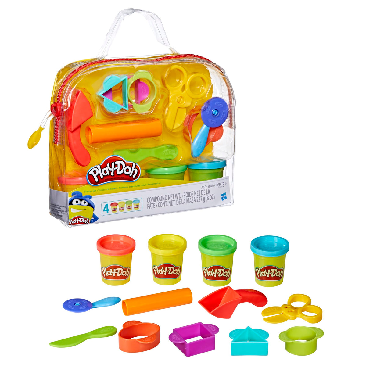 Play-Doh Starter Set 9-Piece Kit with Storage Tote & 4 Modeling Compound Cans