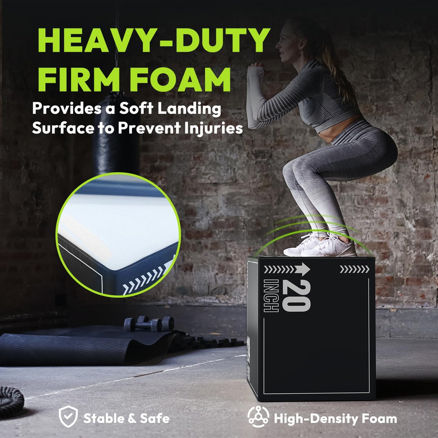 Plyometric Jump Box – 3-in-1 Plyo Box with Durable High-Density Foam Core