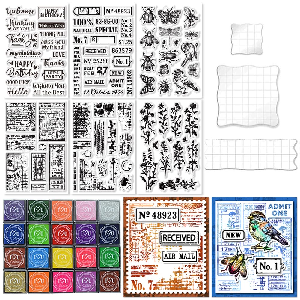 29 Pcs Acrylic Stamps