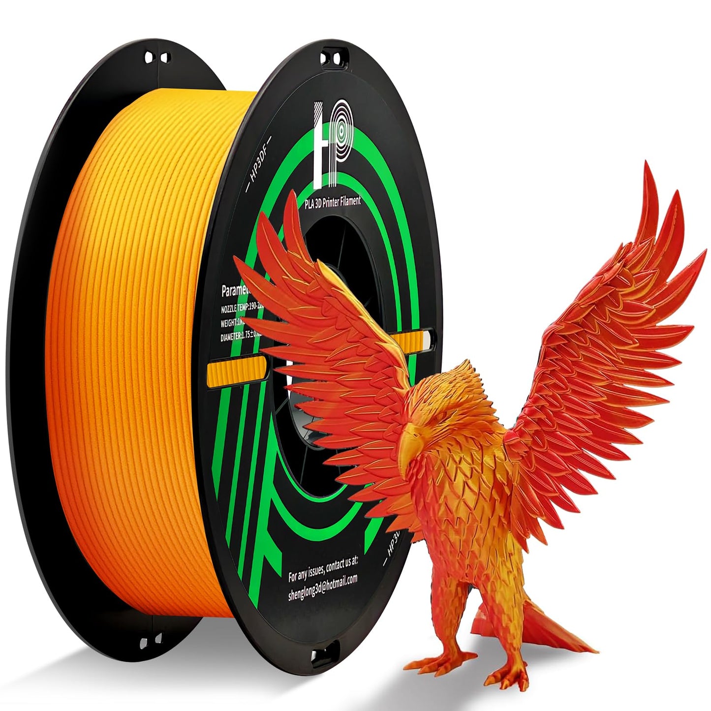 HP3DF Dual Color PLA Filament, Shiny Silk Red Gold PLA