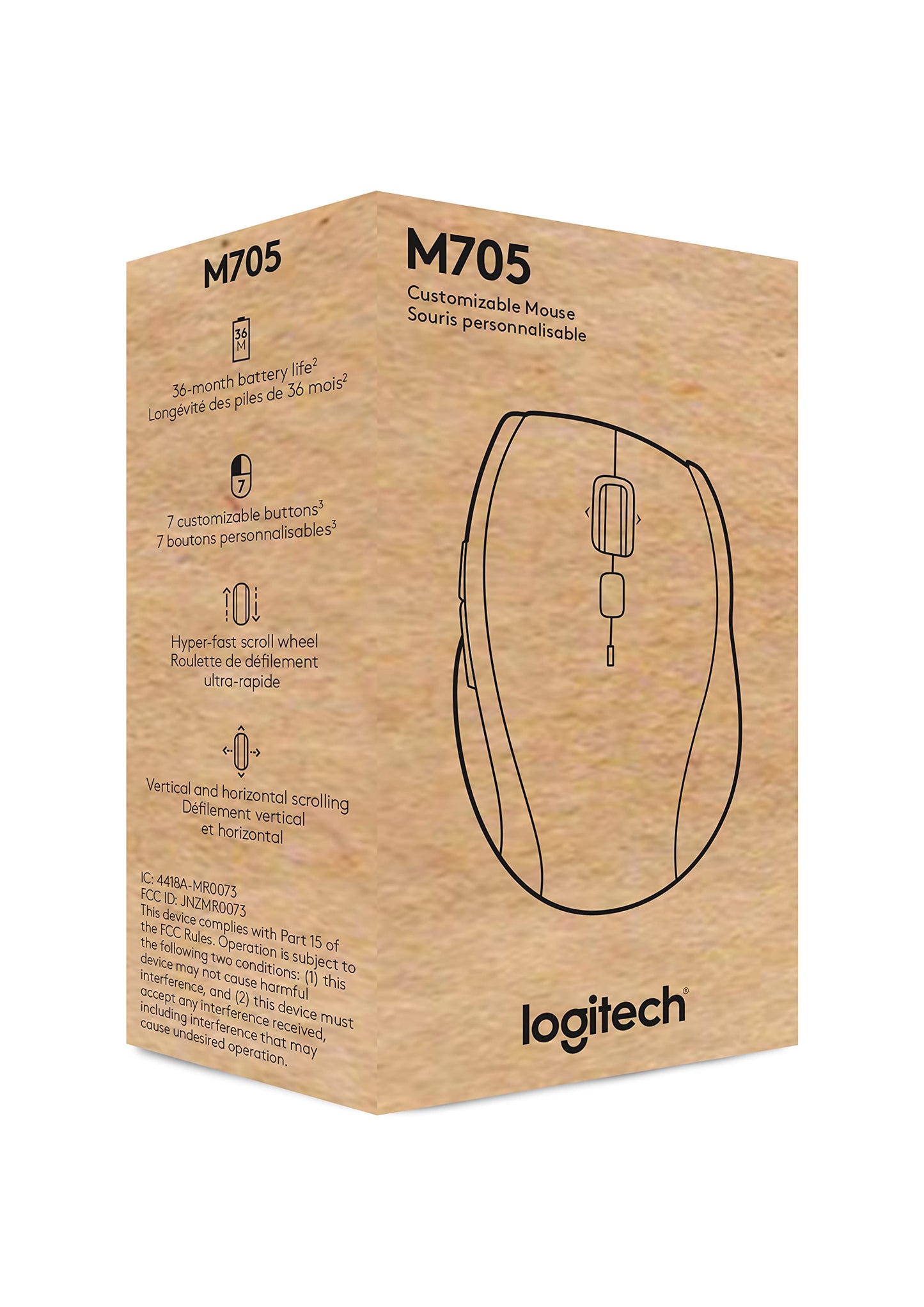 Logitech M705 Marathon Full Size 2.4 GHz Wireless Mouse - Black