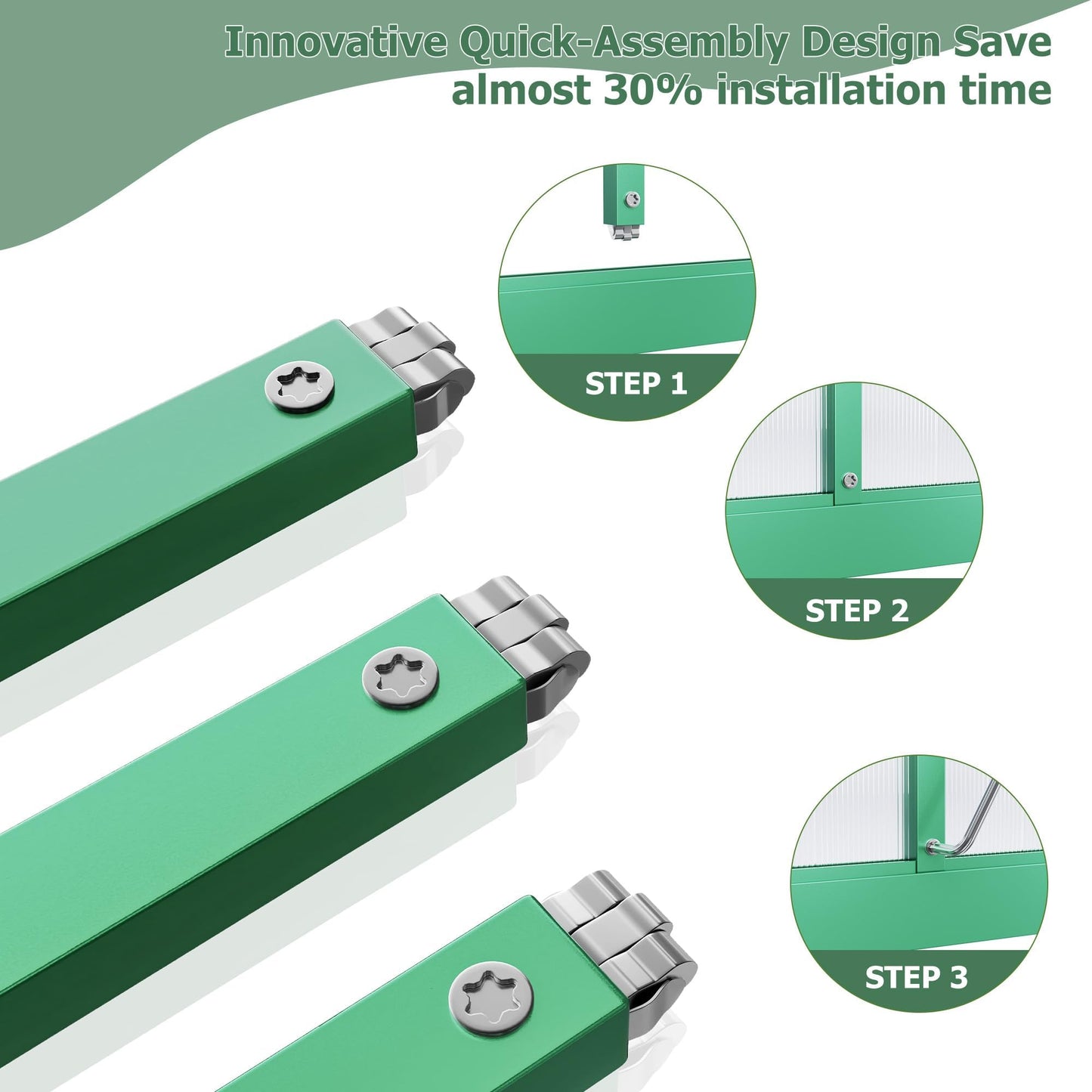 6 x 9 FT Walk-in Outdoor Greenhouse with Polycarbonate Panels