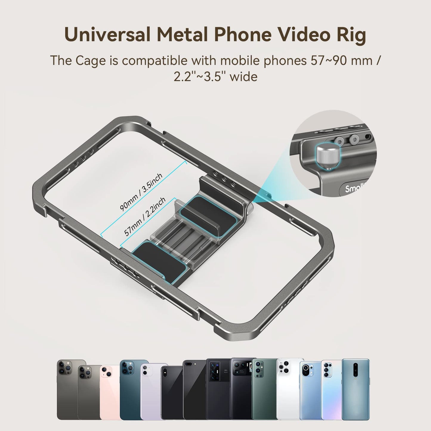 Universal Phone Cage, Smartphone Video Rig Kit with Handles