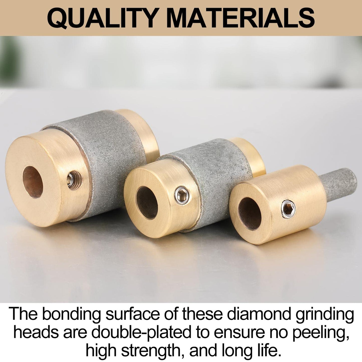 Glass Grinder Bits - Diamond Drill Set, 3 Sizes (1 Inch, 3/4 Inch, 1/4 Inch) for Stained Glass Tools