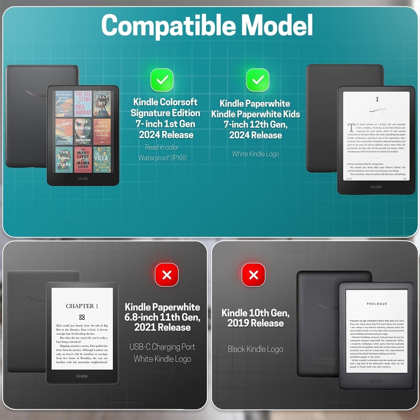 Stand Case with Strap for Kindle Paperwhite 12th Gen 2024 / Kindle Colorsoft Signature Edition