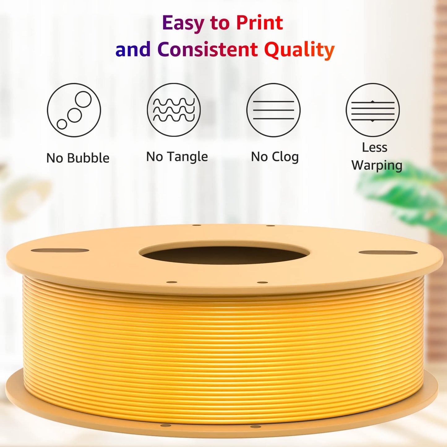 PLA+ 3D Printer Filament 1.75mm-250g Spool, PLA Pro Plus, Silk Gold
