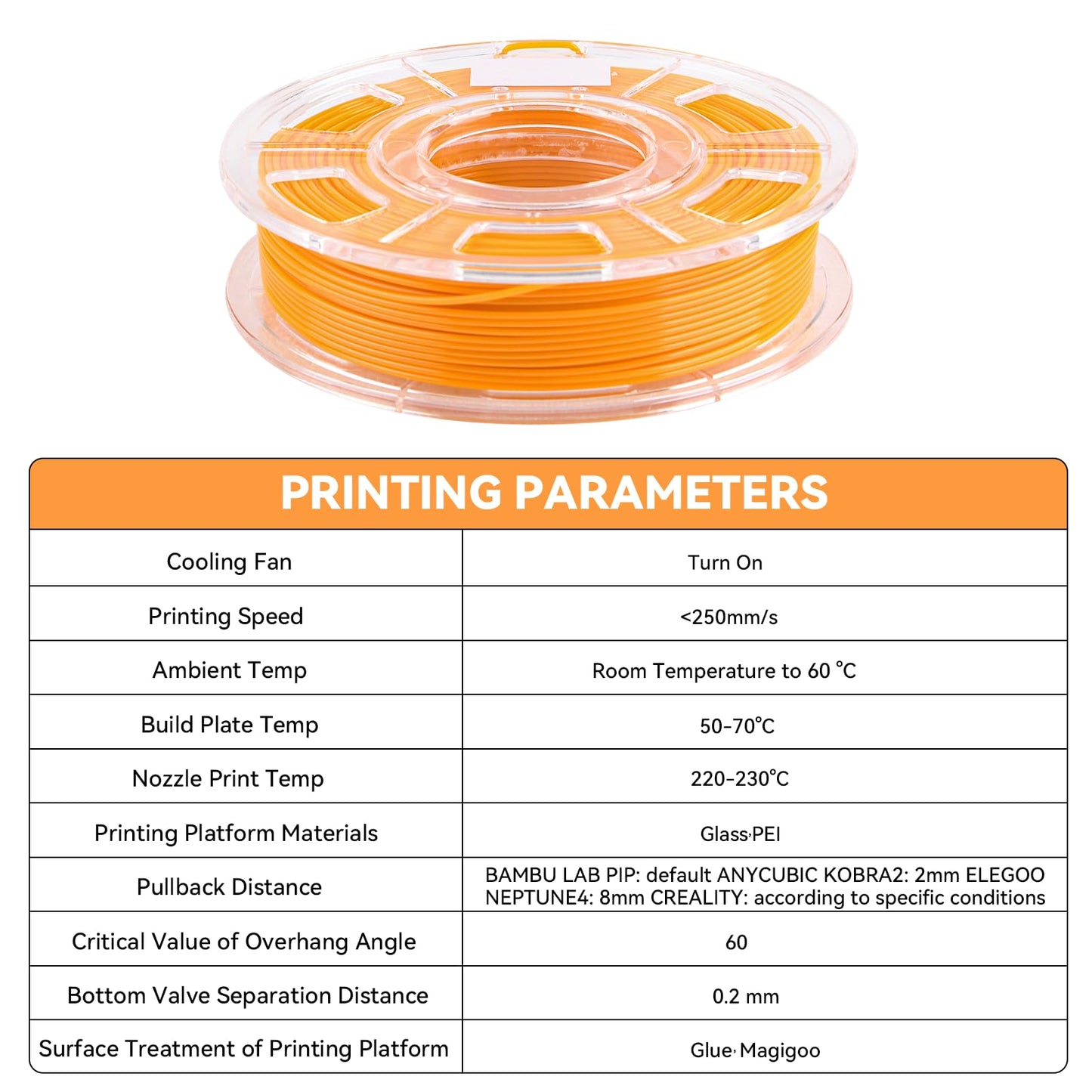 Filament 1.75mm 250g, Yellow